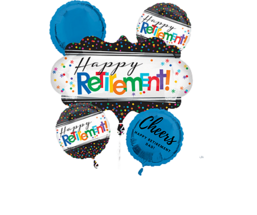Happy Retirement Personalized Foil Balloon Bouquet