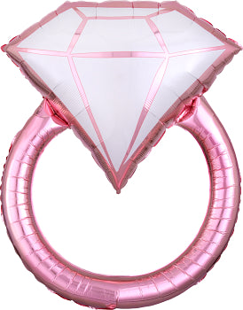 SuperShape Blush Rose Gold Wedding or Engagement Ring Foil Balloon for Bridal Shower or Bachelorette