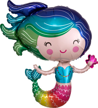 Anagram - Colorful Mermaid SuperShape Extra Large Foil Balloon  30"