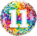 11th Birthday Rainbow Confetti Foil Balloon