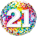 21st Birthday Rainbow Confetti Balloon