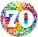 70th Birthday Rainbow Confetti dotted balloon 18" for 70th birthday celebration