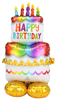 AirLoonz Birthday Cake free-standing balloon decoration