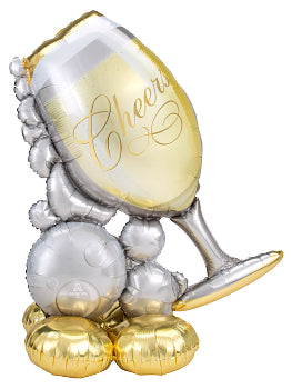 AirLoonz Bubbly Wine Champagne Glass free-standing balloon decoration