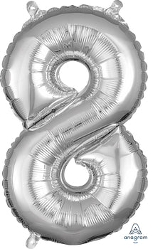 Small Silver Foil Birthday Number 