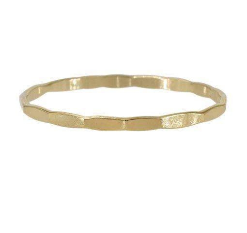 Augusta 14K Gold Hammered Stacking Ring Size 6 Made in Canada Gift