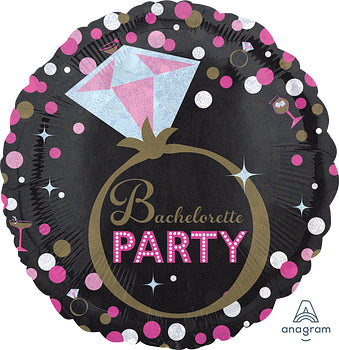 Bachelorette Party Sassy Foil Balloon in black pink & gold