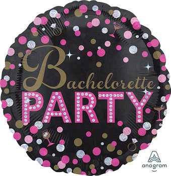 Bachelorette Party Sassy Foil Balloon in black pink & gold