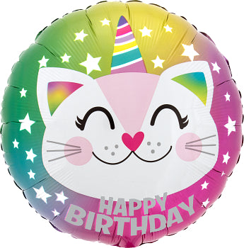 Happy Birthday Caticorn Foil Balloon 