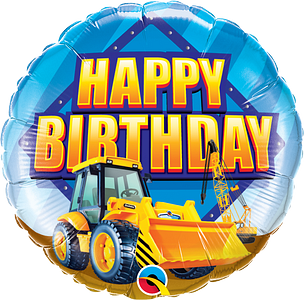 Happy Birthday Construction Zone Loader 18" Foil Balloon for construction themed birthday party