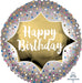 Happy Birthday Satin Luxe Gold Burst Foil Balloon