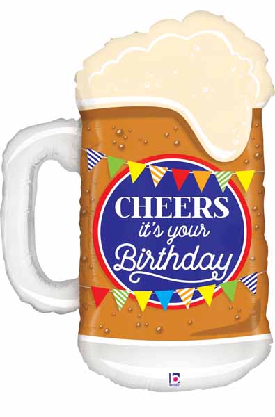 Cheers It's Your Birthday Beer Mug Balloon