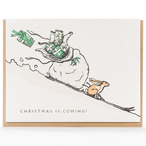 Christmas is Coming Rabbit Card