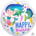 Happy Birthday Foil Balloon with Mermaid & Narwhal