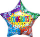 Congrats Streamer Explosion Holographic Foil Balloon