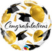 Congratulations Grad Gold Black & White Foil Balloon