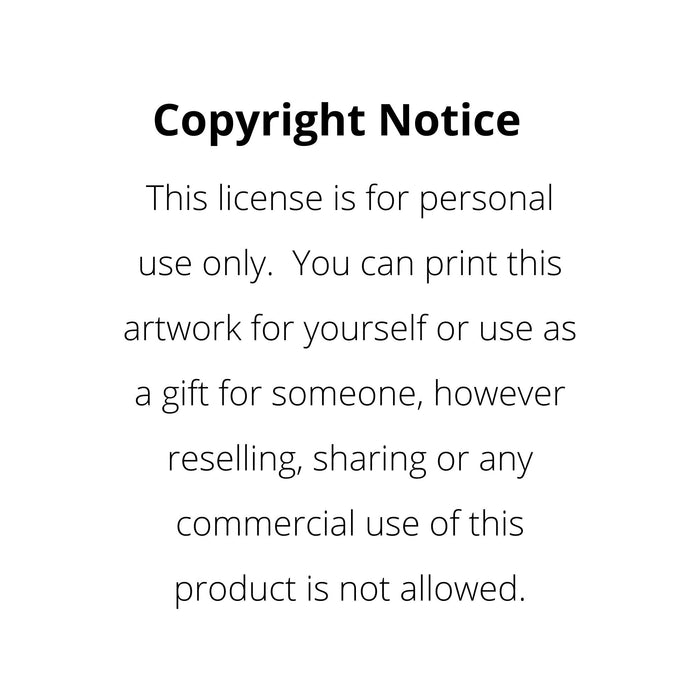 Copyright Notice for Boho Nursery Art Digital Download