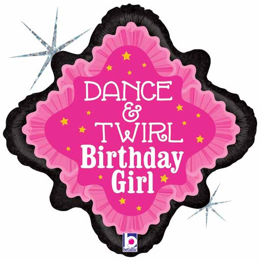 Dance & Twirl Birthday Girl Foil Balloon