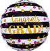 Gold & Pink Confetti Congrats Grad! Balloon