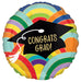 Congrats Grad Rainbows All Around Foil Balloon