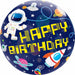Happy Birthday Qualatex Bubble Balloon Astronaut Outer Space Birthday Party