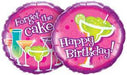 Happy Birthday Forget the Cake let's have a party drink instead foil balloon