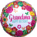 Happy Birthday Grandma Flowers & Butterflies Foil Balloon