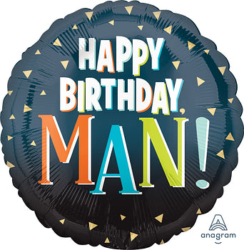 Happy Birthday Man! Foil Balloon