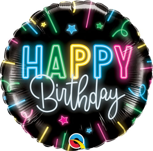 Happy Birthday Neon Glow Foil Balloon