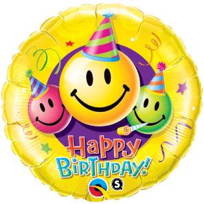 Happy Birthday Smiley Faces Foil Balloon
