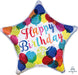 Happy Birthday Holographic Star Shaped balloon with multi-coloured balloons