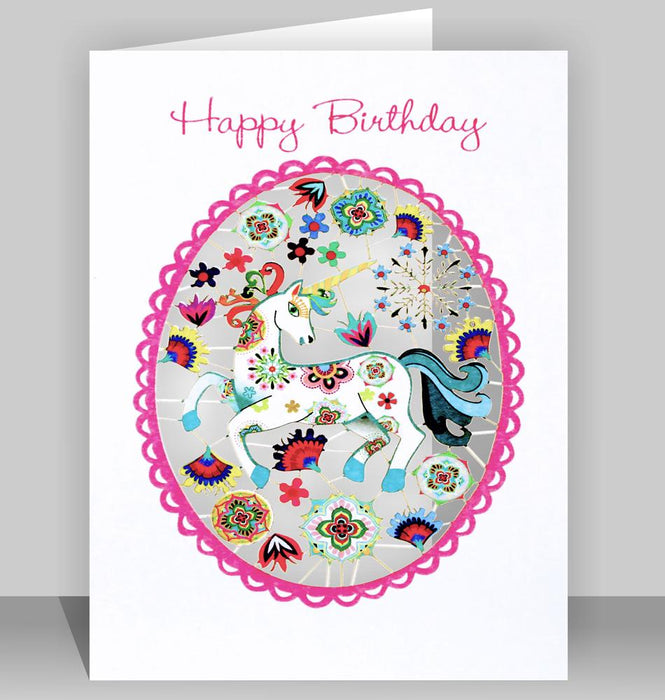Happy Birthday - Whimsical Unicorn Card