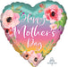 Happy Mothers Day Flowers on an Ombre background heart shaped balloon