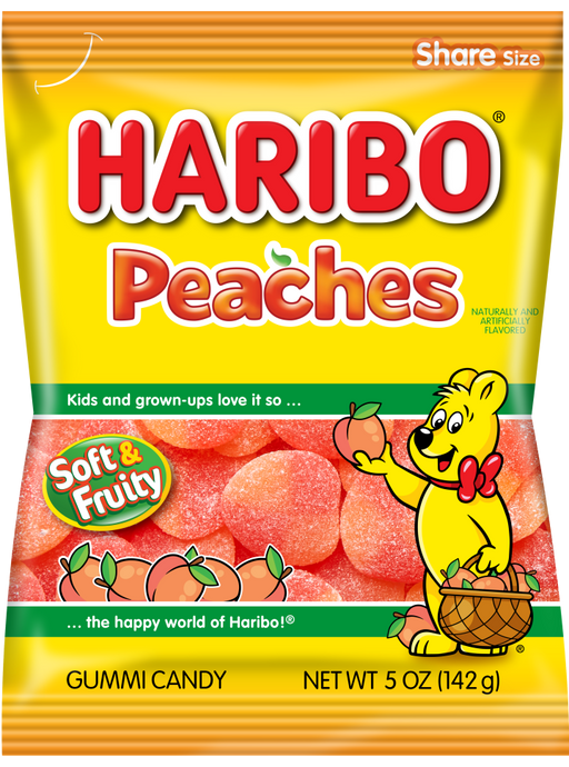 Haribo Peaches Gummi Candy Soft & Fruity