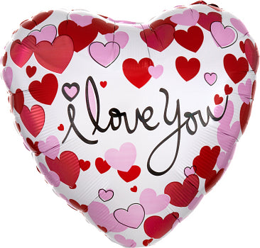 I love you hearts foil balloon