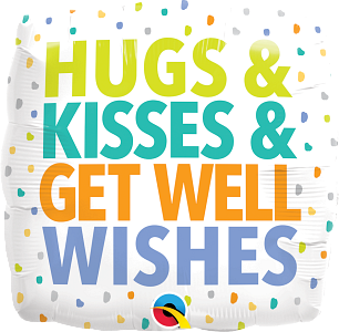 Hugs & Kisses & Get Well Wishes Foil Balloon