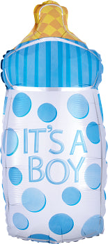 It's a Boy Baby Bottle extra large foil balloon for baby shower