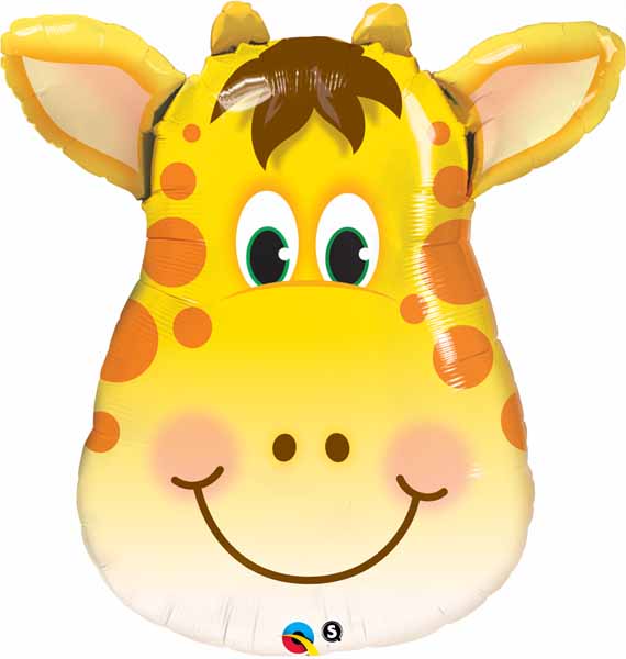 Jolly Giraffe Extra Large Foil Balloon for a jungle themed or wild one birthday party