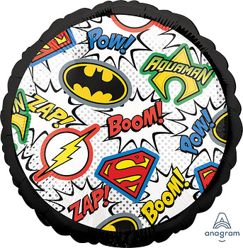 Comic logos Justice League Batman Superman Aquaman The Flash Foil Balloon