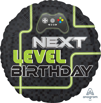 Level Up Birthday 17" Foil Balloon perfect for a gamer's birthday