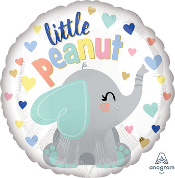 Little Peanut baby elephant 17" Foil Balloon to celebrate new baby or baby shower gift