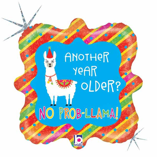 Another Year Older?  No Prob-Llama 18" holographic balloon