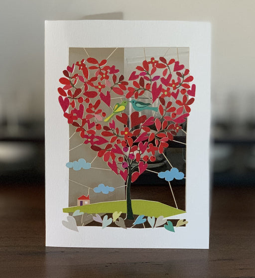Love Birds in a Tree Card for Valentine's Day or Wedding Anniversary