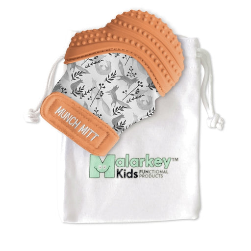 Malarkey Kids Munch Mitt Cinnamon Fox teething sensory mitt for baby