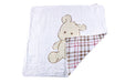 Newcastlet Teddy Bear & Plaid Natural Cotton Muslin Blanket