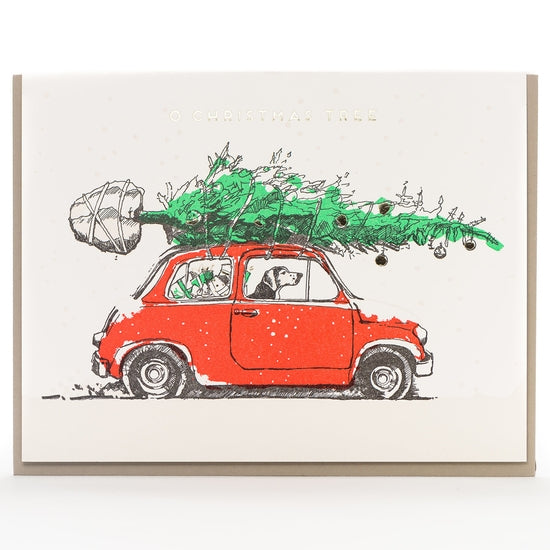 O Christmas Tree Dog Card - Box Set of 6