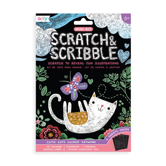 Ooly Mini Scratch & Scribble Art Kit Cutie Cats