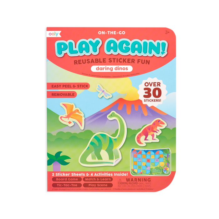 Ooly On The Go Play Again Daring Dinos Reusable Sticker Fun