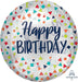 Orbz Happy Birthday Confetti Extra Large Balloon 16"