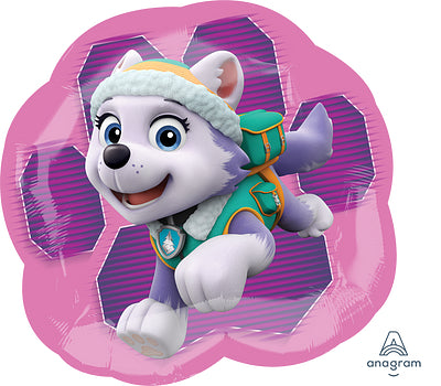 Paw Patrol Supershape Large Foil Balloon with Skye on one side and Everest on the other